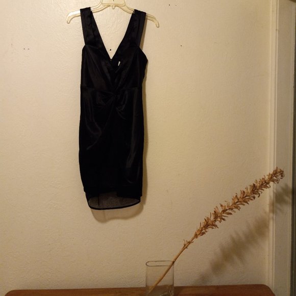 NWT Fleur Du Mal Silk Mesh Draped Dress Size 4 90s Femme Fatale Dark Princess - Picture 2 of 15